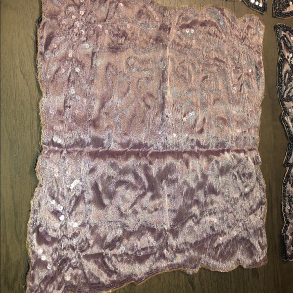 Table Accents Covers Beaded Sequins 5 pc Holiday Purple Silver Ramadan Eid Decor - Picture 7 of 16